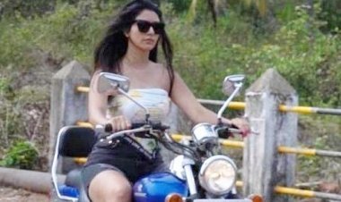 Fans eagerly anticipate seeing Warina Hussain in an action film as she rides her bike with style in the streets of Goa