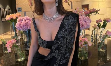 Giorgia Andriani Stuns in Desi Bold Avatar In A Black Saree: A Mesmerizing Vision of Elegance and Glamour