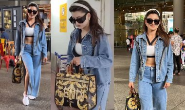 Urvashi Rautela Gets Spotted In A Uber Cool Look With Her Fendi X Versace Fendance Tote Bag Worth Rs 5.5 Lakhs At The Mumbai Airport