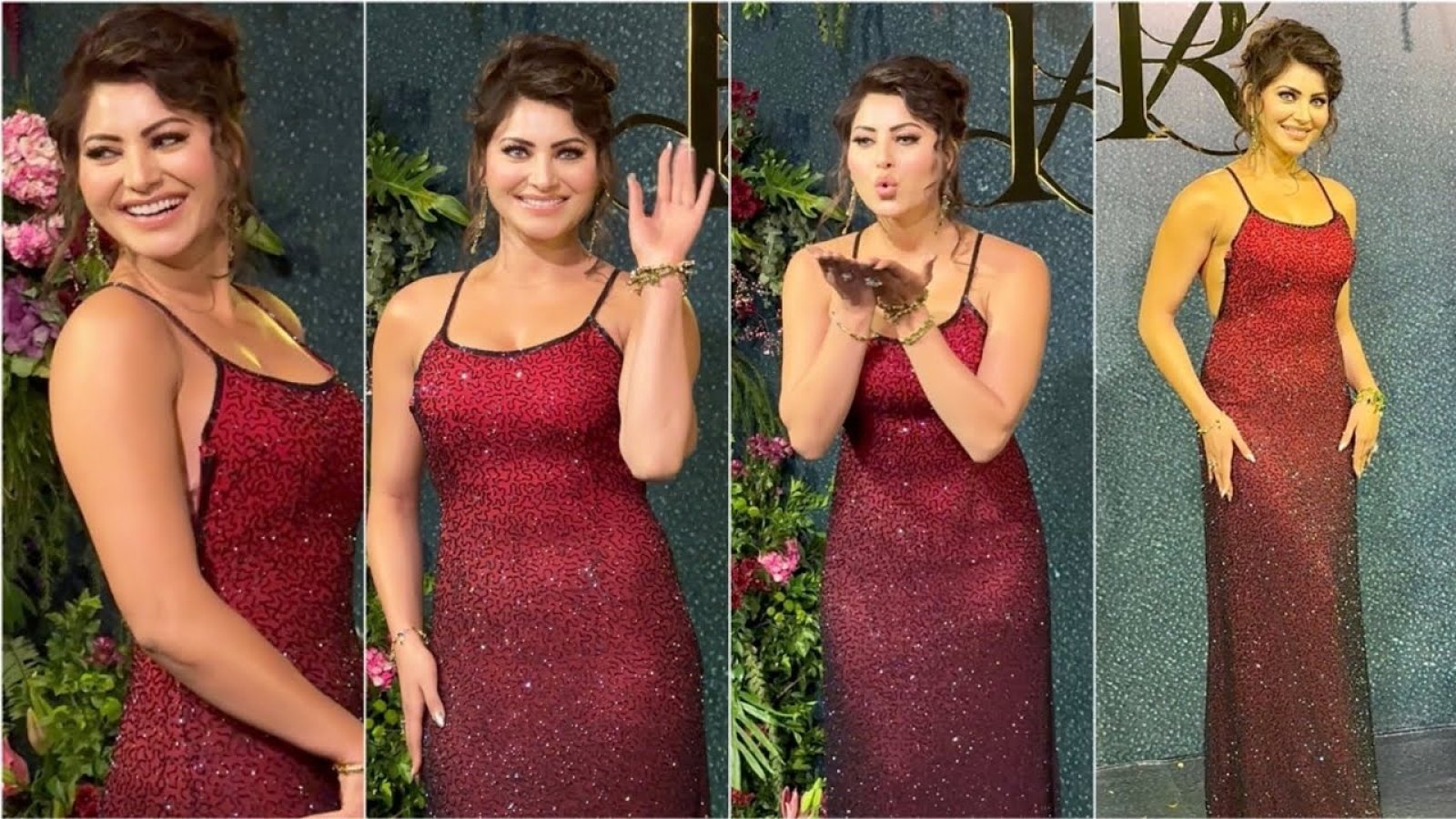 Urvashi Rautela Makes Heads Turns As She Shines In Backless Shimmer Dress At Randeep Hooda and Lin Laishram's Wedding Reception