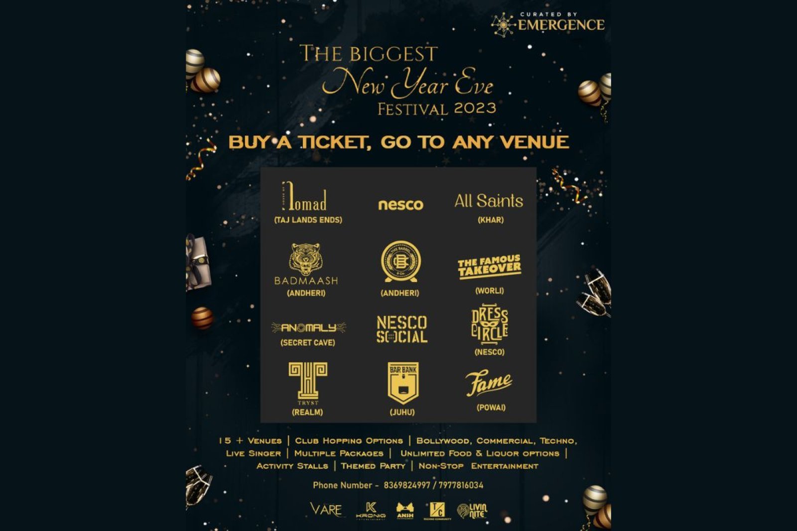  Celebrate Across 15+ Venues with Emergence. THE BIGGEST NEW YEAR EVE FESTIVAL 2023