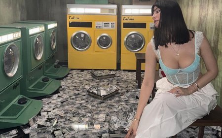 Giorgia Andriani Stuns with Unique Art Exhibition Pictures In A Sexy Lace Cord-set Top And Baggy Pants