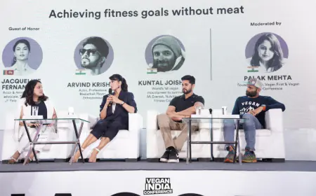 Jacqueline Fernandez speaks about benefits of a meatless diet at the Vegan India Conference in Mumbai