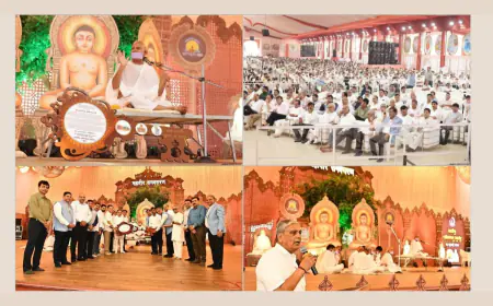 Grand civic felicitation of Acharya Shri Mahashraman in Surat