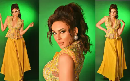 Seerat Kapoor Stuns In An Intricately Embroidered Glass Pearl Yellow Cord-Set; The Entire Look Costs A Whopping Price of 2,46,000 RS