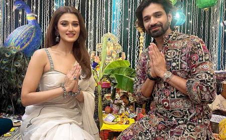 Ganesh Chaturthi Highlights:  Producer-actress Arushi Nishank and Vishal Singh’s Heartwarming Festive Reunion