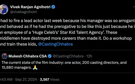 Vivek Agnihotri kicked out a big actor from the film because of his manager, informed through a tweet