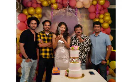 The upcoming SAAREE film unit celebrated their heroine Aaradhya Devi’s Birthday at RGV DEN