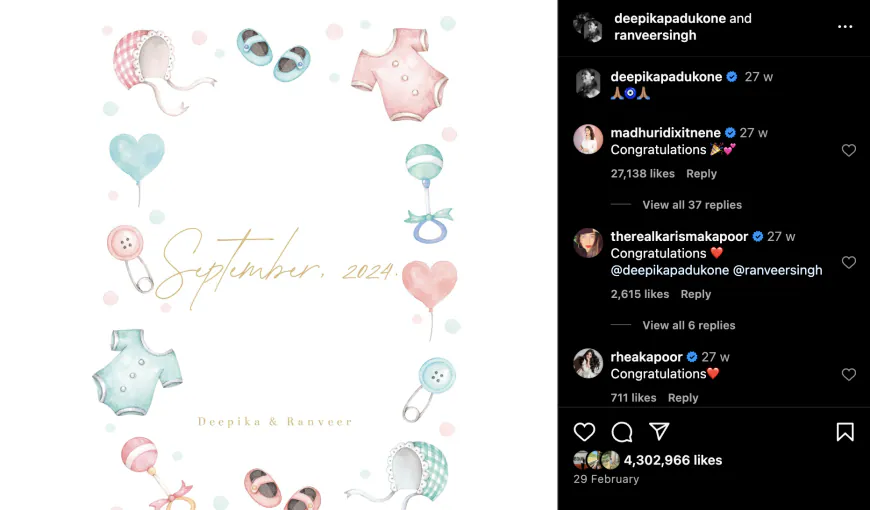 Deepika Padukone and Ranveer Singh are blessed with baby girl