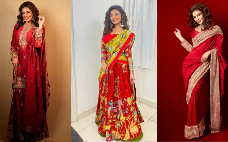 Slay the Desi Girl Look This Navratri with Seerat Kapoor's 3 Gorgeous Red Outfits!