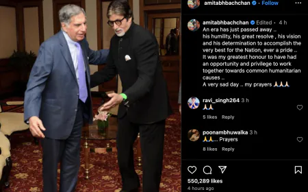 'An era has ended', Amitabh Bachchan paid tribute to Ratan Tata, wrote this emotional note