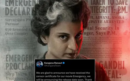 Kangana Ranaut’s 'Emergency' Secures Censor Certificate, Release Date Announcement Coming Soon