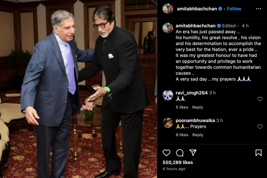 'An era has ended', Amitabh Bachchan paid tribute to Ratan Tata, wrote this emotional note
