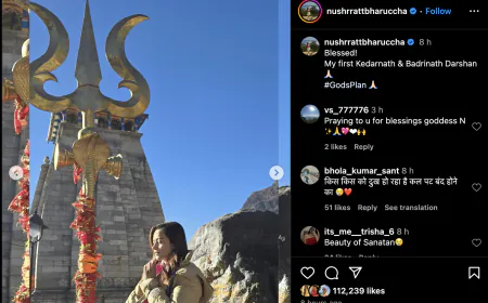 Nusrat Bharucha reached Badrinath and Kedarnath and took blessings of God