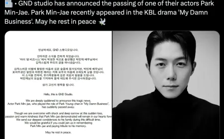 32-year-old famous actor Park Min-Jae dies of heart attack