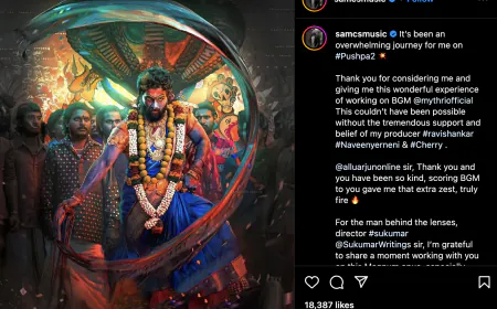 Musician Sam CS is also behind the background music of 'Pushpa 2', confirmed on social media