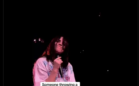 Someone threw a necklace at the Billie Eilish (Grammy Award-winning singer) in a live concert