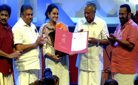 Payal Kapadia receives 'Spirit of Cinema' award at the 29th 'Kerala International Film Festival'