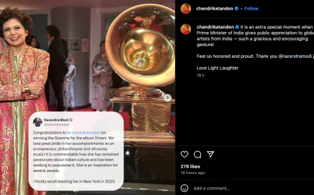 Chandrika Tandon shared a post expressing the happiness with the praise she received from PM Modi