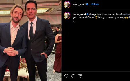 Sonu Sood congratulates Adrian Brody on winning at Oscars Award for the Best Actor