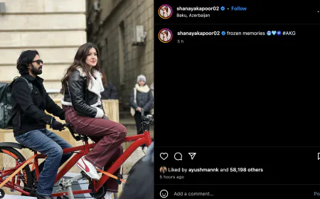 Vikrant was spotted in a photo that Shanaya Kapoor posted from the "Aankhon Ki Gustakhiyaan" movie set