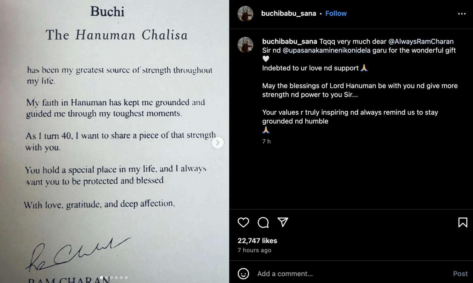 'Peddi' star Ram Charan gave gift to director Buchi, Shri Ram's Padukas-Hanuman mask and much more