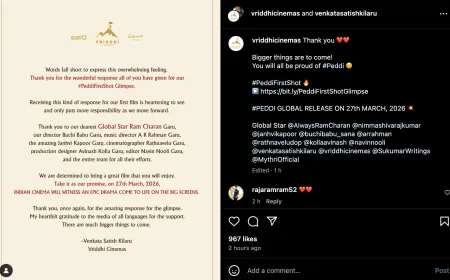 Makers expressed gratitude to fans for the love received for the first glimpse of 'Peddi', made this promise to the audience