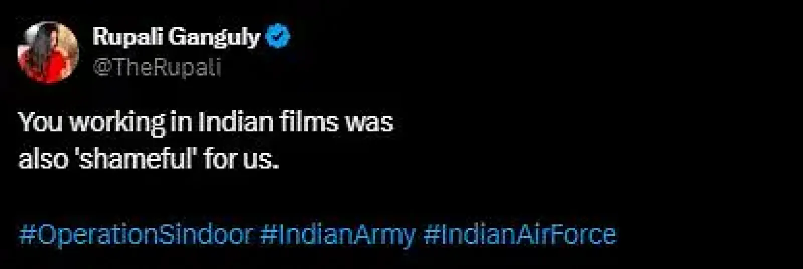Rupali Ganguly lashed out at Fawad Khan said, 'Your working in Indian films is shameful for us'