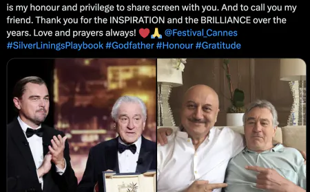 Anupam Kher called Robert De Niro the Godfather of Acting, congratulated him on winning the Palme d'Or at 'Cannes'