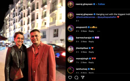 Neeraj Ghaywan shared a picture with Payal Kapadia in Cannes, Anurag Kashyap said- 'Two shining stars'
