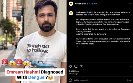Emraan Hashmi diagnosed with dengue while shooting for Pawan Kalyan's 'OG', hospitalised