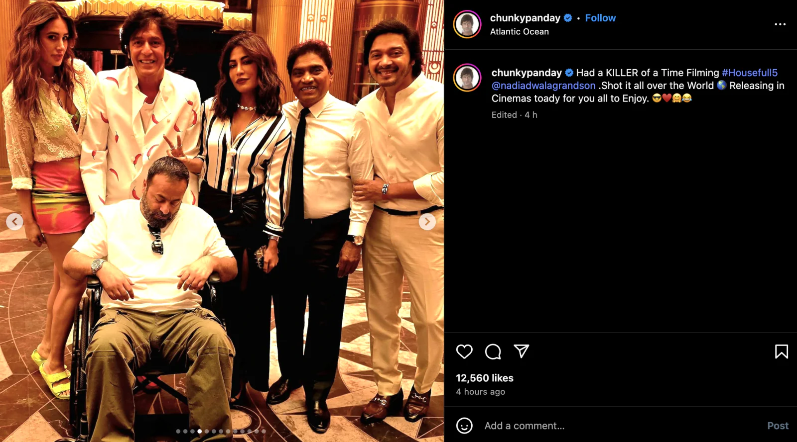 Chunky Panday seen having fun with the actresses of 'Housefull 5', shared BTS pictures from the set
