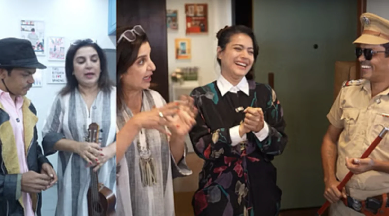 Kajol appeared in Farah Khan's cooking vlog, where Dilip reacted 'Aata majhi satak li...'