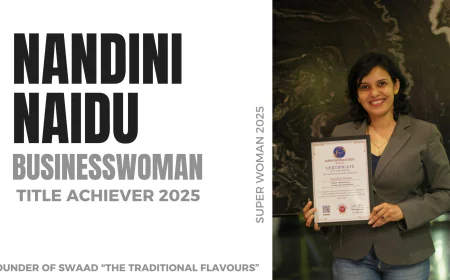 Pune Businesswoman Nandini Naidu Honored with Super Woman 2025 Title for Business Excellence