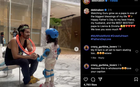 Debina shared a post for husband Gurmeet on Father's Day, wrote - Best Papa of Liana-Divisha