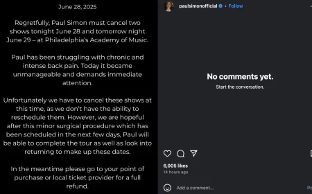 Paul Simon cancels shows at the last moment, singer's health suddenly deteriorates; fans disappointed
