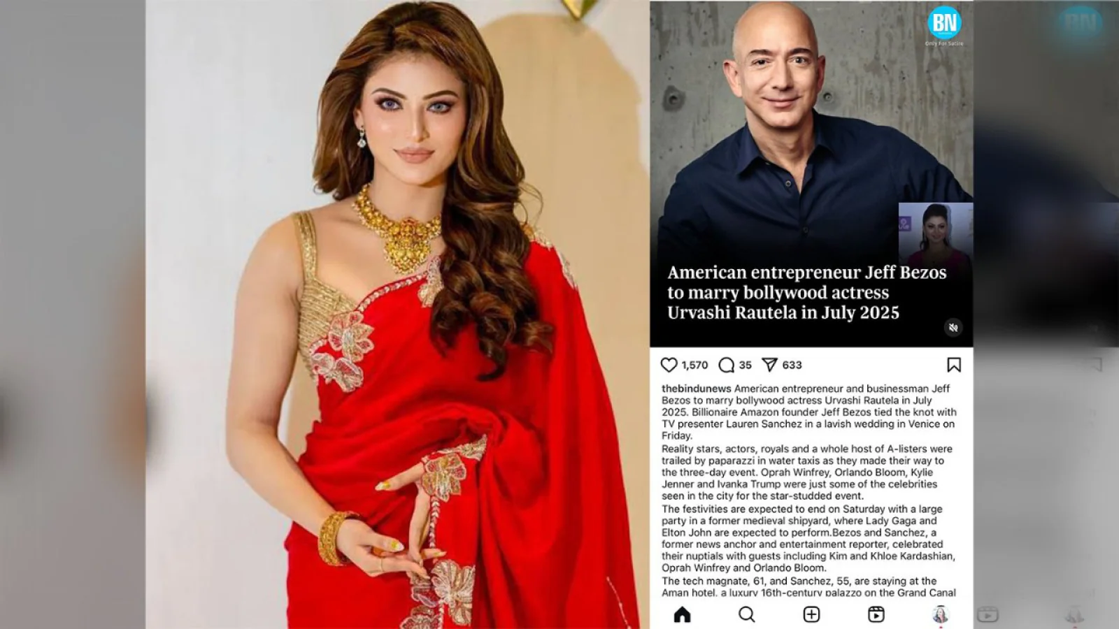 Was Urvashi Rautela Set To Marry Amazon Founder Jeff Bezos Before Lauren Sanchez? Rumours Spark Global Buzz
