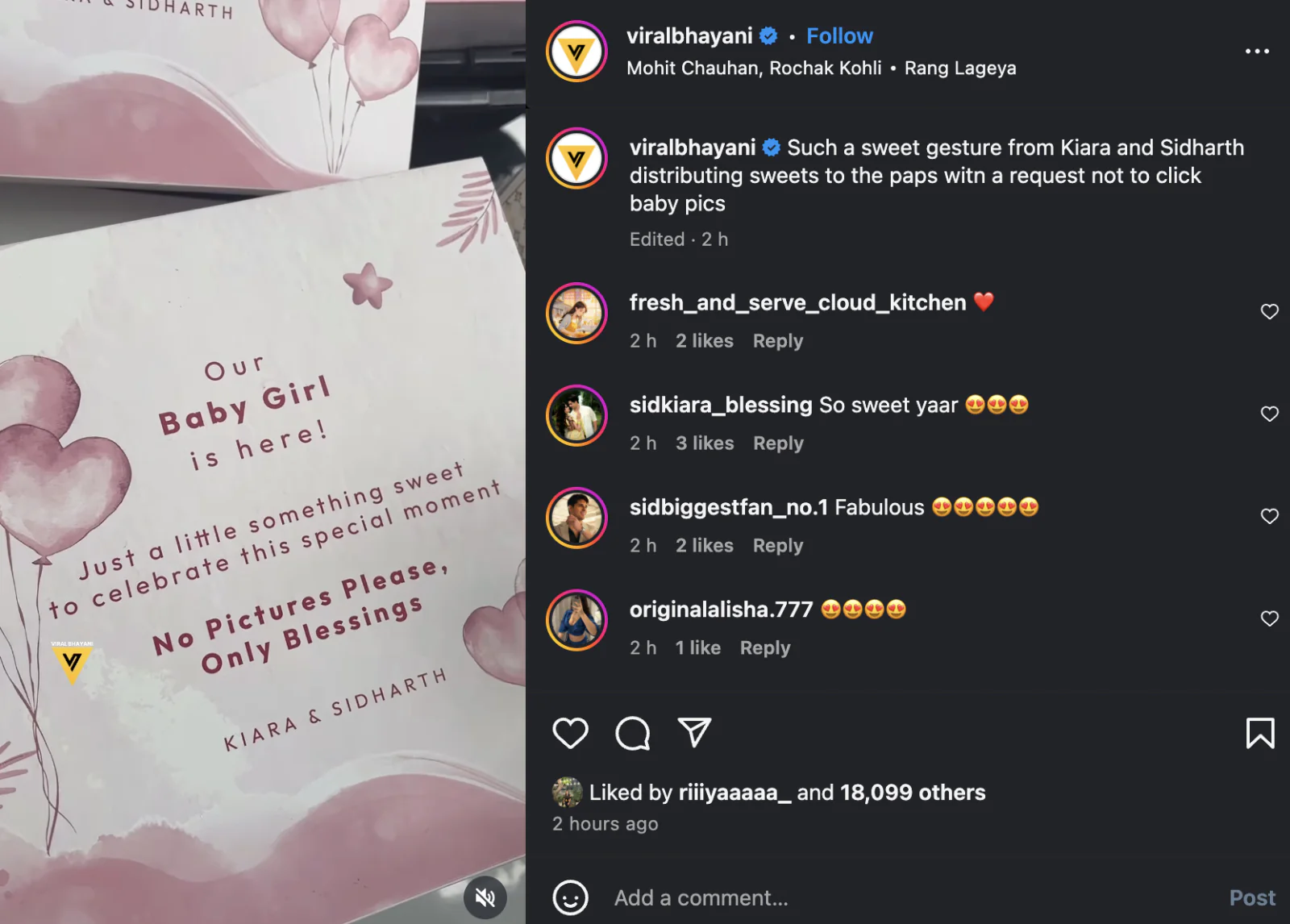 Siddharth and Kiara distributed sweets to the paps after their daughter birth, made a special appeal by sharing the card