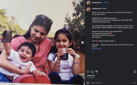 Saif's sister Saba shared childhood pictures of Sara-Ibrahim, wrote a note for 'Metro In Dino'