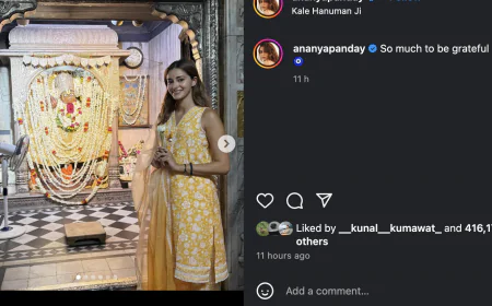 Ananya Pandey visited Kaale Hanuman Ji temple, expressed gratitude after brother Ahaan's debut