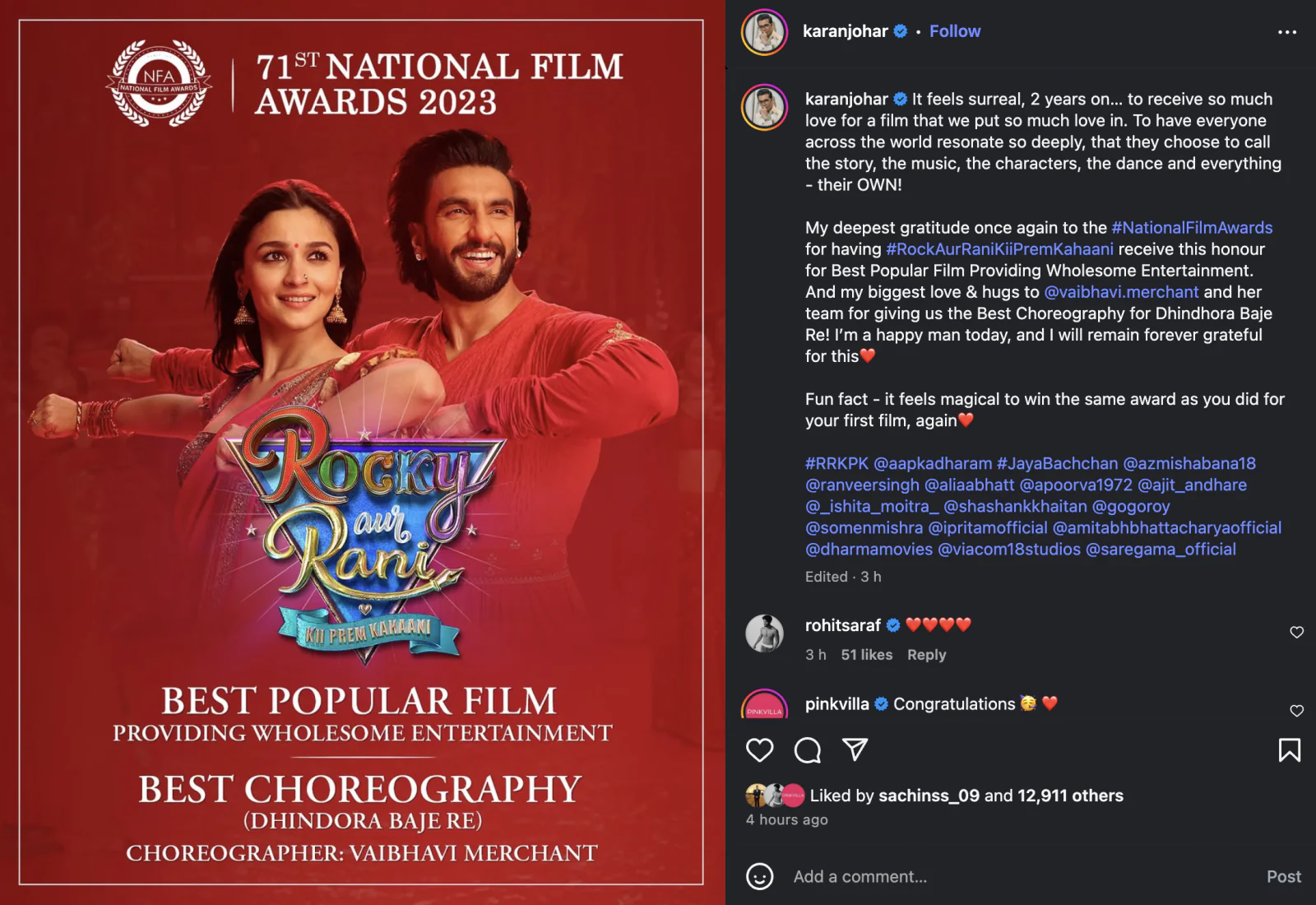 ‘Rocky Aur Rani Ki Prem Kahani’ won two National Awards, Karan expressed happiness; said- I can't believe it