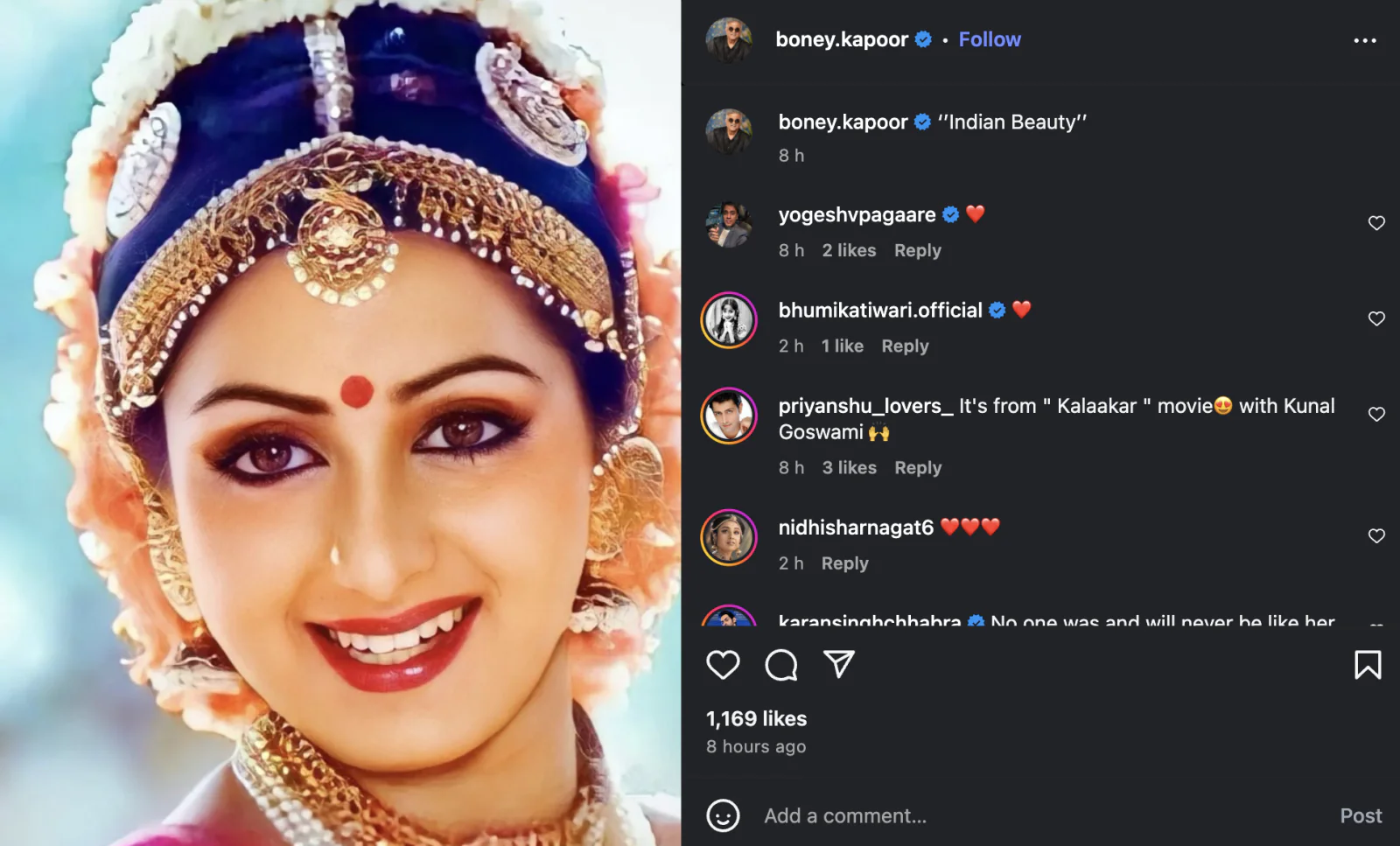  beautiful picture; writes a note on the beauty of the actress