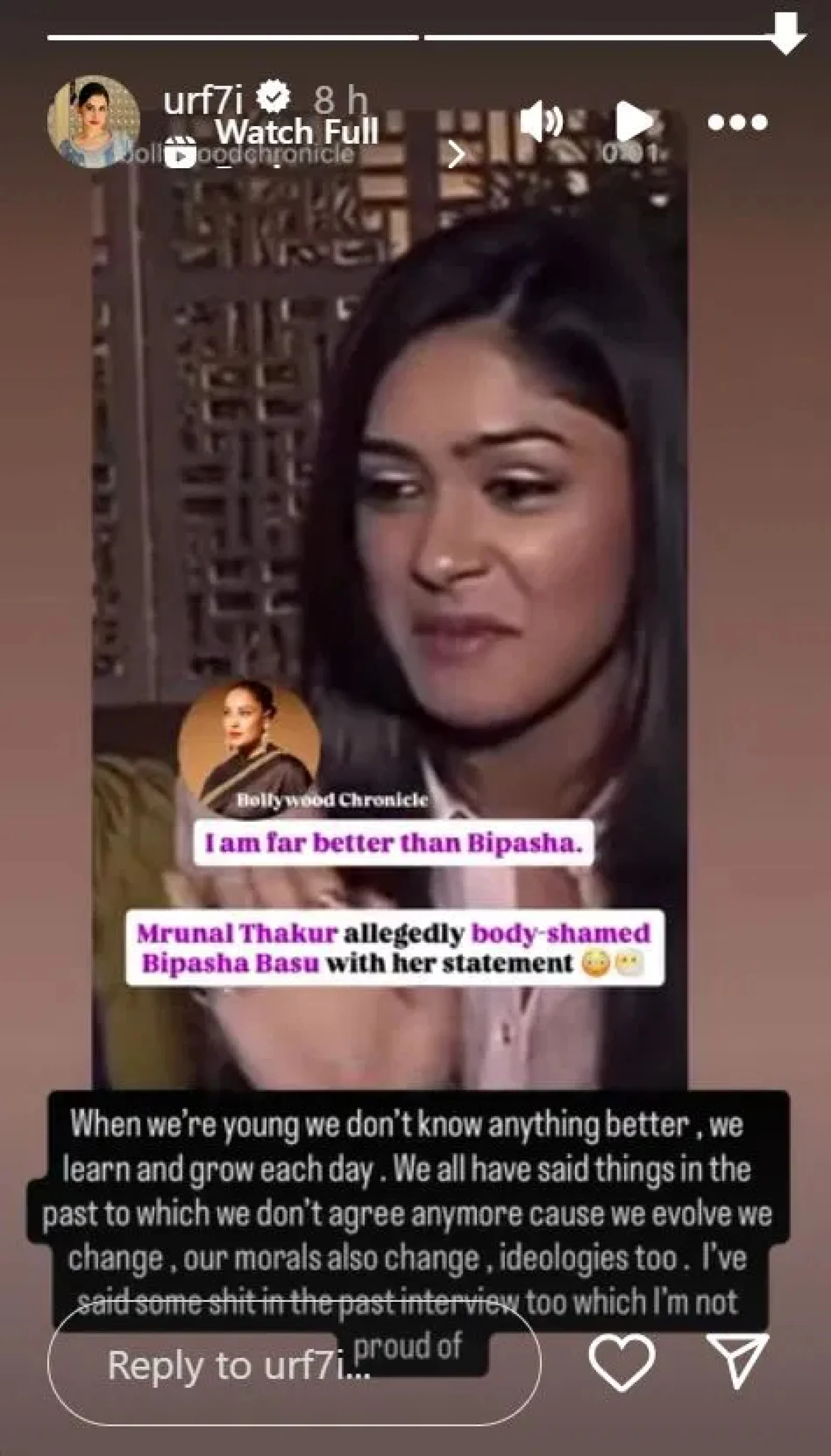 Urfi reacted to Mrunal Thakur's comment on Bipasha, said- When we are young then..