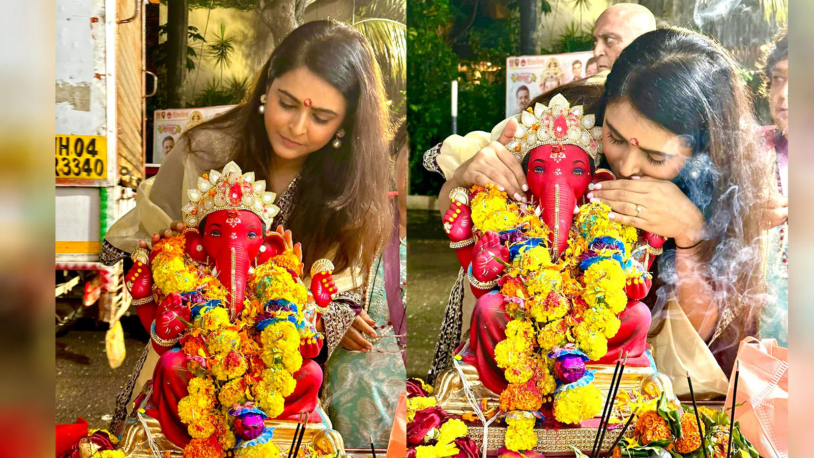 Before Visarjan, Madhurima Tuli Leaned In to Whisper Her Special Wish in Bappa’s Ears