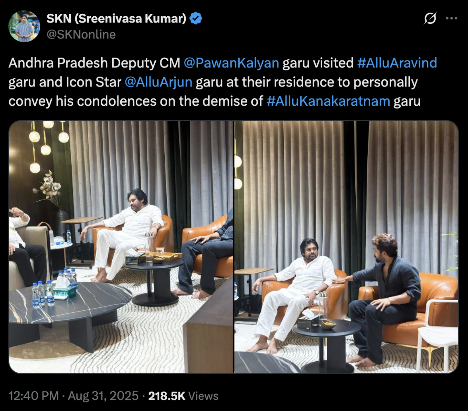  condoled the death of the actor's grandmother