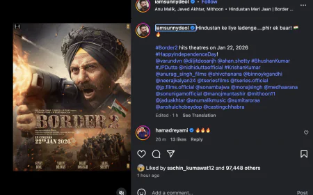 Sunny Deol’s ‘Border 2’ First Look Out, Film to Release on Next Independence Day