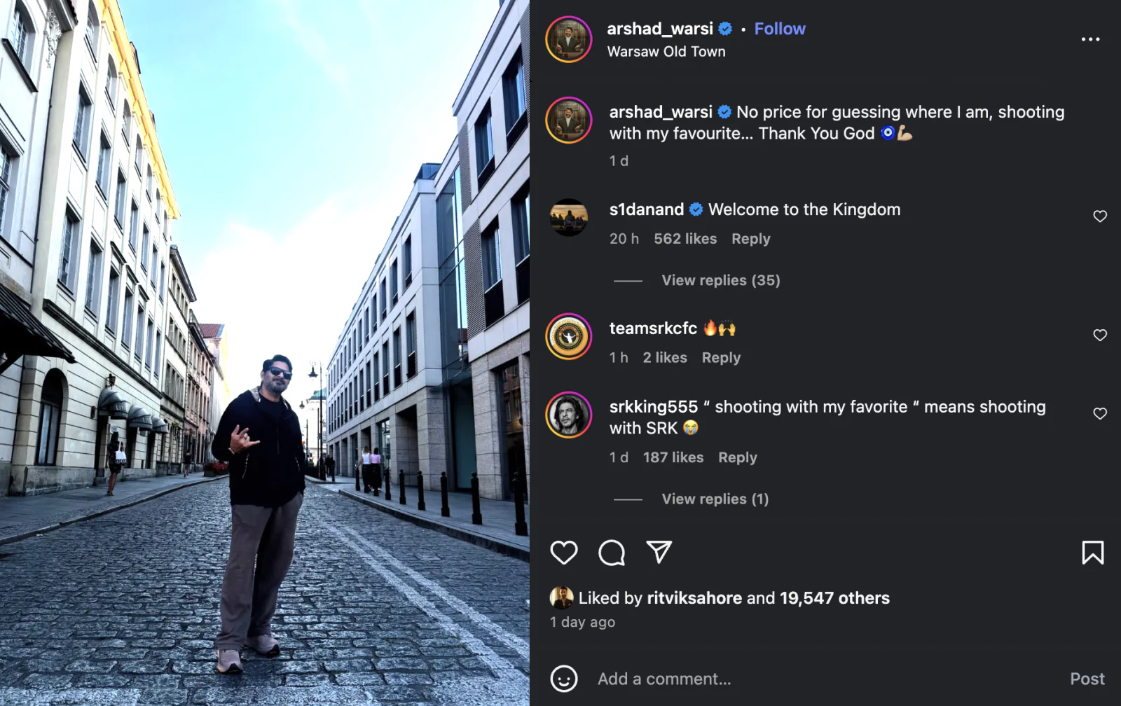 Arshad Warsi Shares First Look from Poland Sets of SRK’s King