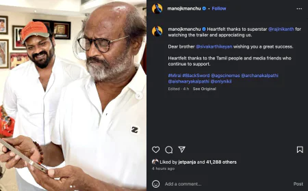 Superstar Rajinikanth Appreciates ‘Mirai’ Trailer, Manoj Shares Pictures
