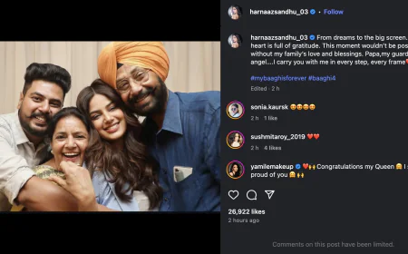 “From Dreams to Big Screen”: Harnaaz Sandhu Pens Emotional Note on Her Debut
