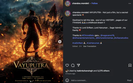 Chandoo Mondeti's upcoming 3D animation film is named 'Vayuputra', celebs congratulated